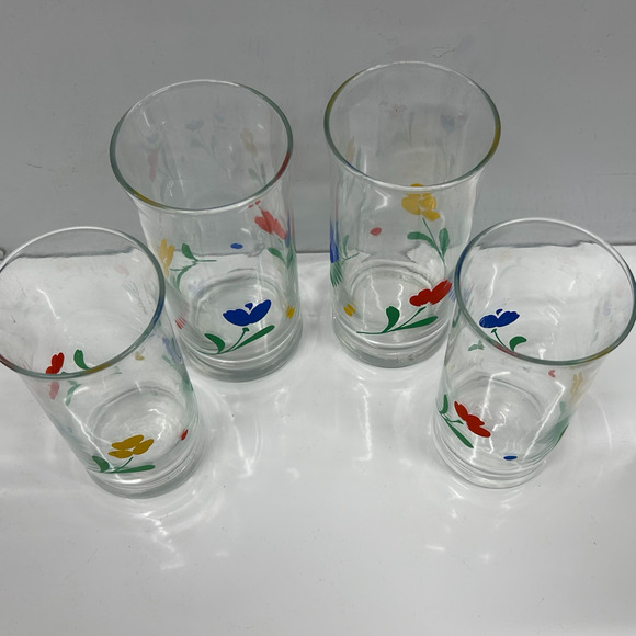 Vintage Libbey Jubilee Tulips Glass Set of 4 - Mid Century Modern Barware - Picture 3 of 5